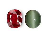 DENMOUS Rubis naturel non chauffé non chauffé de 6,25 carat - Œil de chat - Qualité précieuse Aa++ - Forme ovale - 8,25 Ratti par laboratoire - Pierres précieuses non chauffées pour homme et femme