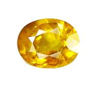 DENMOUS Saphir jaune de culture certifié 4,50 Ratti - Pierre de culture Pukhraj testée en laboratoire - Usage astrologique - Unisexe - AMZ3953 - Taille S - Argent sterling, Small, Argent sterling