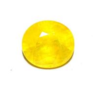 DENMOUS Saphir jaune naturel 10,25 Ratti / 9,45 carats non chauffé non traité extrait de Ceylan de super qualité Pierre de naissance Pukhraj / Rashi Ratan / Pierre précieuse certifiée en laboratoire