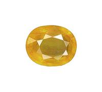 DENMOUS Saphir jaune naturel non chauffé certifié 3,50 Ratti non traité - Pierre précieuse jaune Pukhraj en vrac - Pierre précieuse jaune pour femme et homme par laboratoire - Certifié-B0C7GV2G-M1