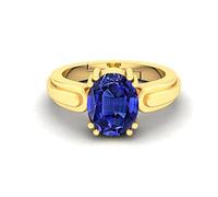 DENMOUS Unheated Untreatet 16.00 Ratti AAA+ Saphir bleu naturel Neelam plaqué or Bague réglable pour homme et femme (Lab - Certifié) - AMZ2147, Small, Argent sterling