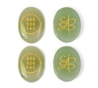 DENMOUS Zibu Symbole Argent Commutateur Mot Vert Jade /Aventurine Cabochon Pack par Combo 2 pc-B09P875V, Petit, Gemme, Petit, Pierre précieuse, Small, Gemme