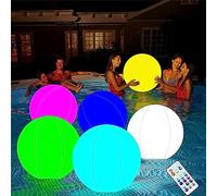 Deno Plage Lumineux LED-16 Couleurs LED Boule Lumineuse avec Télécomman| 16'' Étanche Rc Light Up Ball Water Toy Outdoor Party Plage pour Piscine Patio Garden Party Décorations