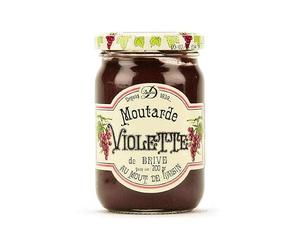 Denoix - Lot de 6 Moutardes Violettes de Brive au Moût de Raisin 6x200g 1200g - Recette Artisanale Depuis 1839 - Condiment Doux et Épicé - Distillerie Denoix Corrèze