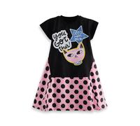 Denokids Robe 'Cool Kitty' bleu / rose chiné / noir / blanc, Taille 110