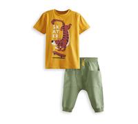 Denokids Set 'Skater' marron / jaune / vert / blanc, Taille 110