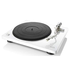 Denon DP-450USB Platine Tourne-Disques Automatique - Blanc | Platine Hi-Fi USB avec Pré-Amplificateur Phono, Entraînement par Courroie, Enregistrement MP3/WAV