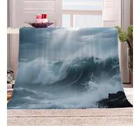D'énormes Vagues Et des Nuages Sombres Manta de franela 3D Suave - Cubre Sofá/Cama 270x230 cm,Le Mystère Et La Puissance De L'océan Estampado 3D Ultrarealista,Polar Caliente,Lavable,Hogar/Dormitorio