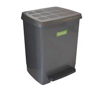 Denox Poubelle à Pédale, 26 L, Gris Mat