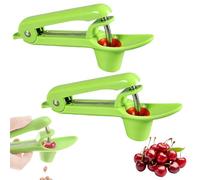 Denoyauteur Cerise et Prune, 2 Pièce Cerises Prunes Fruits DéNoyauteur Manuel Multifonctionnel MéNage, Outil Portable Pour DéNoyauter Les Cerises, Adapté Aux Fruits Et Aux Baies (Vert)