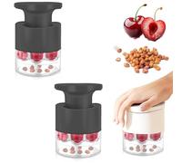 Denoyauteur Cerise et Prune, Outil Dénoyauteur de Cerises 7 en 1, Multi Dénoyauteur Portable des Olives et des Prunes, Pratique Portable et Facile à Ranger (Noir*2)
