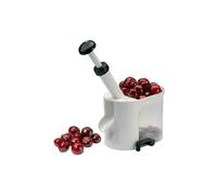 Westmark Dénoyauteur de Cerises avec Goulotte et Réservoir à noyaux, hauteur : 22 cm, Plastique/acier inoxydable, Blanc/anthracite, 40302260