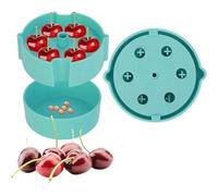 dénoyauteur cerises, multi dénoyauteur pour cerises, de noyaux de cerises, retrait de graines à pression facile avec 6 dénoyauteurs pour cerises avec protection anti-éclaboussures (vert)