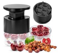 Dénoyauteur de Cerises, Dénoyauteur de Cerises de Type Poussoir À 7 Trous, avec Plateau de Rangement, Séparateur Multi-particules Efficace, Outil D'élimination Des Graines de Fruits pour Cerise black