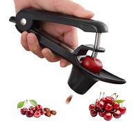 Dénoyauteur de cerises en acier inoxydable avec bac de récupération - Dénoyauteur de cerises manuel - Dénoyauteur manuel pour cerises et prunes - Dénoyauteur de cerises rapide - Sans boîte