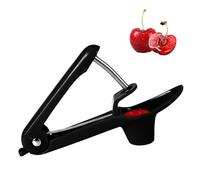 Dénoyauteur de cerises - En acier inoxydable - Pour cerises, olives et baies - Outil pratique pour dénoyauter, facile à nettoyer et durable (noir)