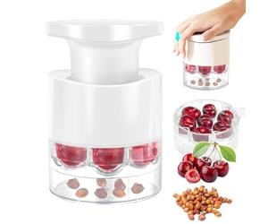 Dénoyauteur De Cerises - Évideur À 7 Trous De Type Poussoir, Équipement Portable Pour Dénoyauter Les Fruits, Ustensile De Cuisine | Dattes Rouges Raisins Aubépine Confiture Dessert Jus Conser