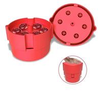 Dénoyauteur de cerises manuel avec récipient de collecte, gadget de cuisine pour dénoyauter les fruits, vide-fruits et semoir pour mise en conserve et pâtisserie (rouge)
