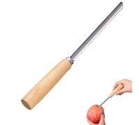 Dénoyauteur de fruits - En acier inoxydable - Ustensile de cuisine manuel antidérapant avec poignée en bois - Pour la préparation des fruits, la cuisson, la salade, la mise en conserve