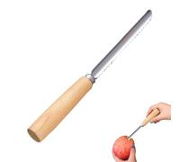 Dénoyauteur de poire - Dénoyauteur manuel en acier inoxydable, ustensile de cuisine manuel antidérapant avec poignée en bois pour la préparation des fruits, la cuisson, la salade, la mise en conserve