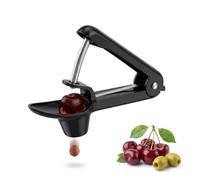 Dénoyauteur Manuel Acier Inoxydable pour Cerises Baie pour Faire Confiture | Dénoyauteur Cerise et Prune avec Poignée Antidérapante Verrouillage Noir