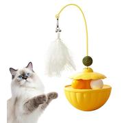 d'Enrichissement pour Chat Boule Oscillante à Cataire avec Plumes pour | Jouet d'Exercice pour Chat Divertissement à la Maison, Exercice Intérieur et Soulagement du Stress