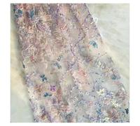 Dense Shiny Bead Embroidery Fabric Brilliant Shine Mesh Lace Material Dress Evening Gown DIY Sewing(White,15yard)
