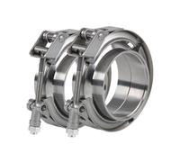 Densieg Lot de 2 colliers de serrage en V de 63,5 mm de diamètre + brides - Kit de colliers de serrage d'échappement en acier inoxydable pour turbo, pot d'échappement, tuyau de descente - Quick