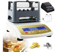 Densimètre pour Métaux Précieux, Testeur d'or électronique avec Précision De Pesée : 0,01 g/0,005 g/0,001 g, pour l'argent, l'or K, Le Palladium Et Le Platine(W/Printer,XF300K)