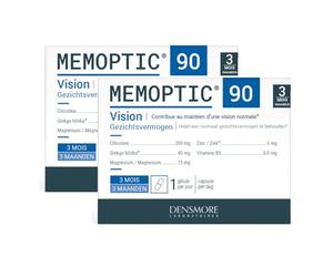 Densmore - Cure de 6 mois - MEMOPTIC - Complément Alimentaire Mémoire et Vision à base de Citicoline - Ginkgo biloba - Magnésium - Vitamine B5 - Zinc - 180 gélules - Fabriqué en France