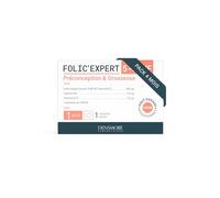 Densmore - Folic'Expert - Vitamine B9 et B12-600 µg d'Acide Folique - Désir d'Enfant et Début de Grossesse - 120 comprimés - Cure de 4 mois - Fabriqué en France