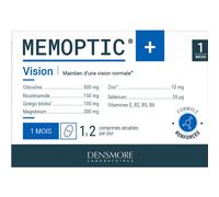 MEMOPTIC+ | Vision, Mémoire, Concentration- Formule plus complète et mieux dosée : Citicoline, Ginkgo Biloba, Nicotinamide, Magnésium, Zinc - Soutien la production de NAD+ - 30 comprimés sécables