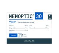MEMOPTIC+ | Vision, Mémoire, Concentration- Formule plus complète et mieux dosée : Citicoline, Ginkgo Biloba, Nicotinamide, Magnésium, Zinc - Soutien la production de NAD+ - 30 comprimés sécables