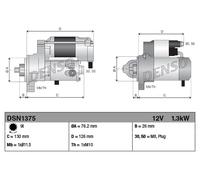 DENSO DSN1375 Démarreur pour BMW