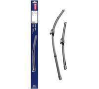 DENSO Kit de balais d'essuie-glace plats (DF-053) Contient 2 pièces pour véhicule avec volant gauche. 650/400mm, silencieux, durable avec design aérodynamique - Essuie-glace OEM avec 2 ans de garantie