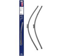 DENSO Kit de balais d'essuie-glace plats (DF-424) Contient 2 pièces pour véhicule avec volant gauche. 700/650mm, silencieux, durable avec design aérodynamique - Essuie-glace OEM avec 2 ans de garantie