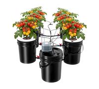 Densony Système hydroponique complet avec bac à plantes, kit de goutte supérieur, galets d'argile, pompe à air, culture en eau profonde, 30 x 38 cm, système de culture hydroponique pour la culture des