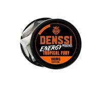 Denssi Pouches d'énergie - Sacs d'énergie à la caféine - Remplacement gratuit/Alternative pour la concentration et l'énergie - Sacs Nootropiques sans Sucre (1 Pack, Furie Tropicale)