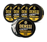 Denssi Pouches d'énergie - Sacs d'énergie à la caféine - Remplacement gratuit/Alternative pour la concentration et l'énergie - Sacs Nootropiques sans Sucre (5 Packs, Southern Boost)