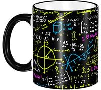 DENSUL 330ml Tasse En Céramique Noir Math Physique Formule Tasse Grande Tasse À Café Tasse À Thé Convient Pour La Cuisine Restaurant Bureau