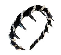 Dent de bandeau de tête de perle : peigne à vagues en perle élégant, accessoire de cheveux décoratif non glissant | Booster ornemental de casque, outil d'ado