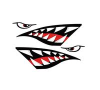 Dent de dents de requin décalcomanies + squelettes de poisson autocollants étanche à requin étanche à vélo de vélo de requin autocollant en vinyle drôles pour kayaks canes pêcheurs de pêche autocolla