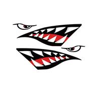 Dent de dents de requin décalcomanies + squelettes de poisson autocollants imperméables et autocollants de voiture de requin sticker autocollant de requin autocollants en vinyle drôles pour les kayak