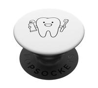 Dent de Dessin animé avec Brosse à Dents PopSockets PopGrip Adhésif