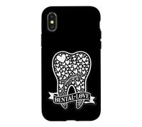Dentaire Amour Couronne Dent Cœurs Dentiste Hygiéniste Assistant Coque pour iPhone X/XS