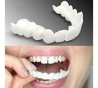 Dentaires À Facettes, Dentier Provisoire Haut Et Bas, Silicone Dentier Amovible Naturel Fausse Dents Provisoire Facette Dentaire, Rapidement L'apparence De Vos Dents Et Votre Sourire,Blanc,2 Pairs