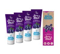 DENTAL DELIGHT Berry Blast Lot de 4 dentifrices végétaliens avec saveur, dentifrice (myrtille et menthe)