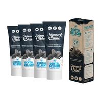 DENTAL DELIGHT Dentifrice Shimmery Shine - avec charbon actif pour faire apparaître des dents saines et belles - Goût Menthe Fraîche - Neutre pour le Climat, Vegan, Zéro Microplastiques - 4 Tubes