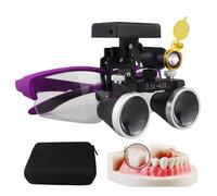 Dental Loupes, Loupe Dentaire Binoculaire 2,5X/3,5X 420 Mm Avec Lampe Frontale Led 5 W, Loupes Médicales De Laboratoire Dentaire, Lampes Frontales Led Sans Fil,Purple-3.5X