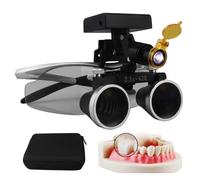 Dental Loupes, Loupe Dentaire Binoculaire 2,5X/3,5X 420 Mm Avec Lampe Frontale Led 5 W, Loupes Médicales De Laboratoire Dentaire, Lampes Frontales Led Sans Fil,Silver-2.5X
